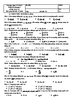 Kiểm tra chương 1 Hình học 10